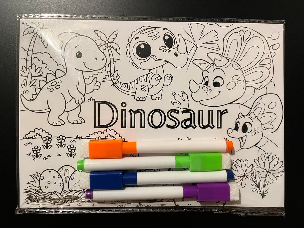Wipe clean magnetic colouring activity pack - Dinosaur
