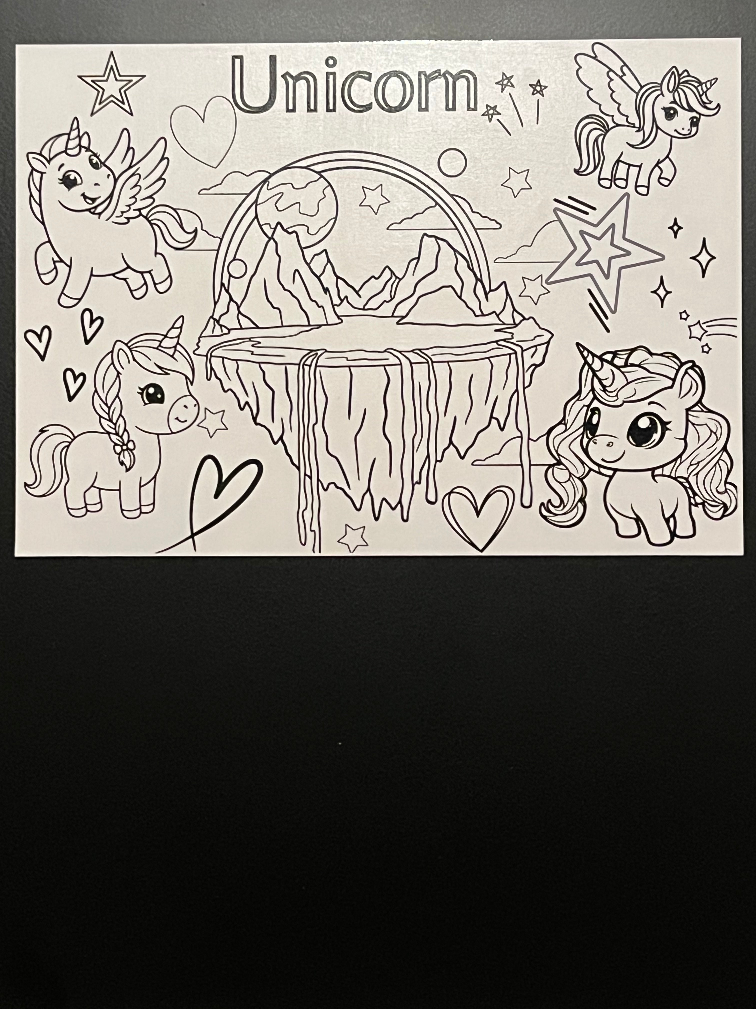 Wipe clean magnetic colouring activity pack - Unicorn