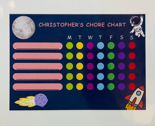 Kids Wipe clean reusable chore chart A5 - Dinosaur